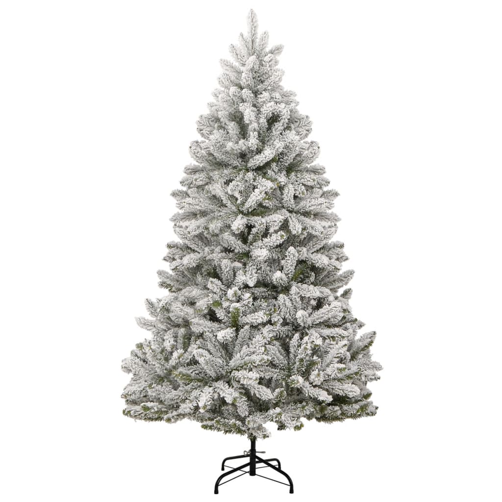 Vidaxx sapin de Noël artificiel avec charnières et neige 210 cm