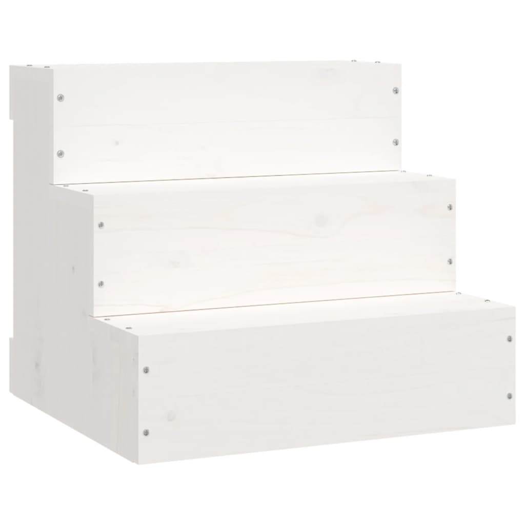 Vidaxl Escalier pour animaux de compagnie 40x37.5x35 cm Pine solide blanc