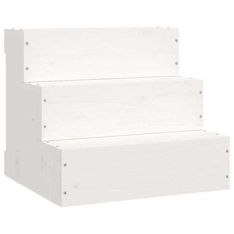 Vidaxl Escalier pour animaux de compagnie 40x37.5x35 cm Pine solide blanc