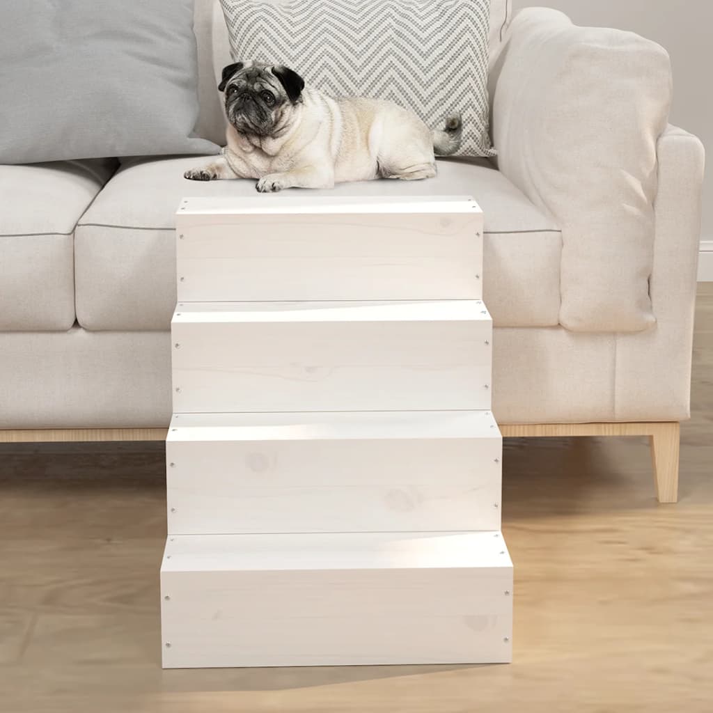 Vidaxl Escalier pour animaux de compagnie 40x49x47 cm en pin massif blanc
