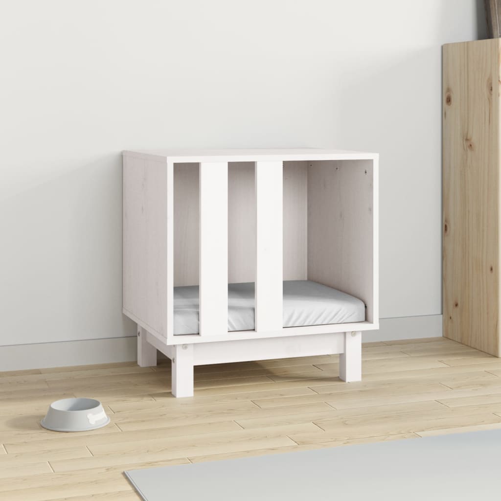 Vidaxl Dog Loft 50x40x52 cm Pine solide blanc
