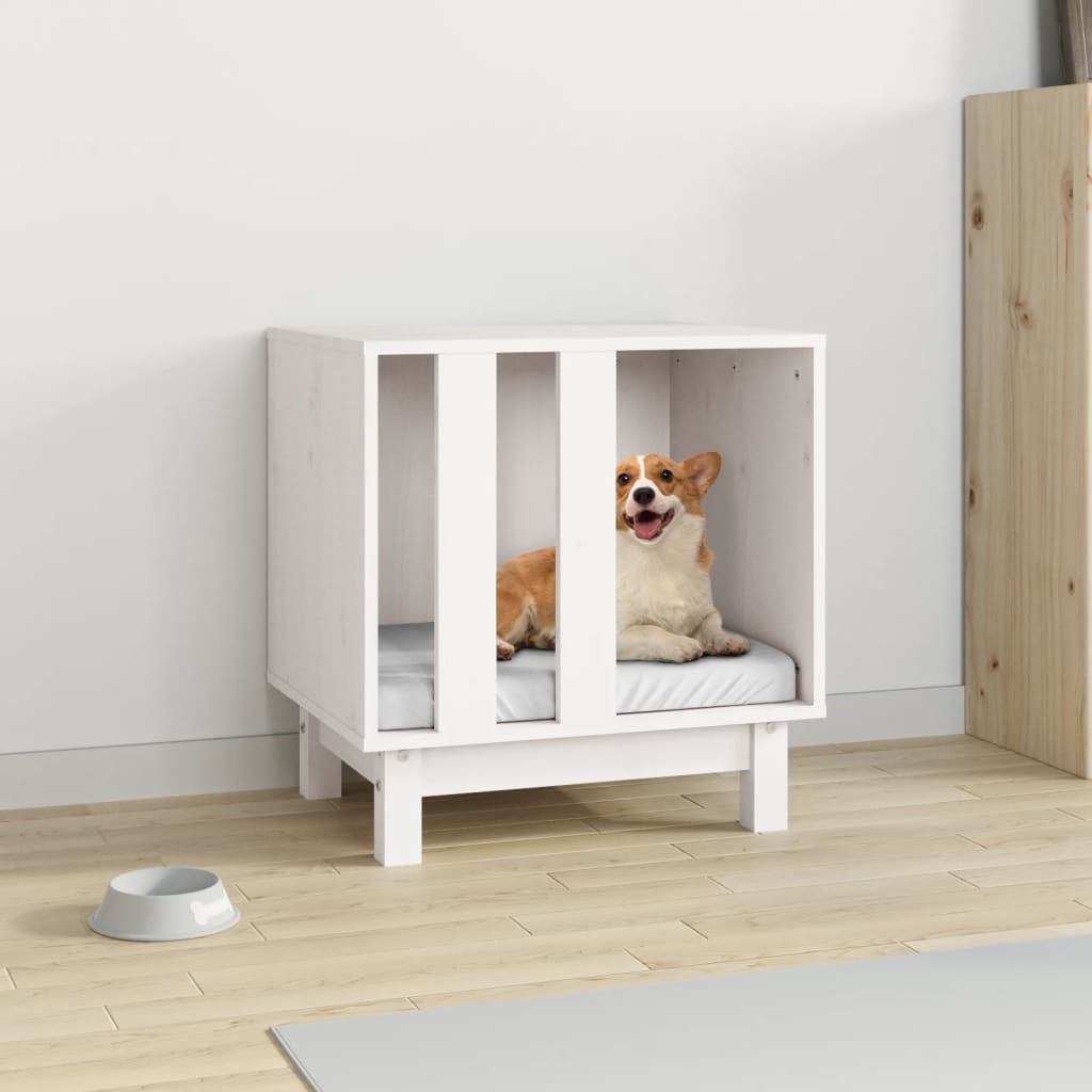 Vidaxl Dog Loft 50x40x52 cm Pine solide blanc