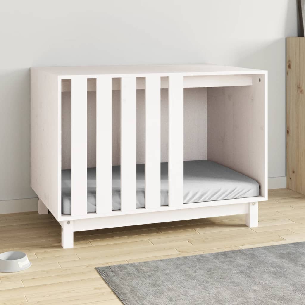Vidaxl Dog Loft 90x60x67 cm Pine solide blanc