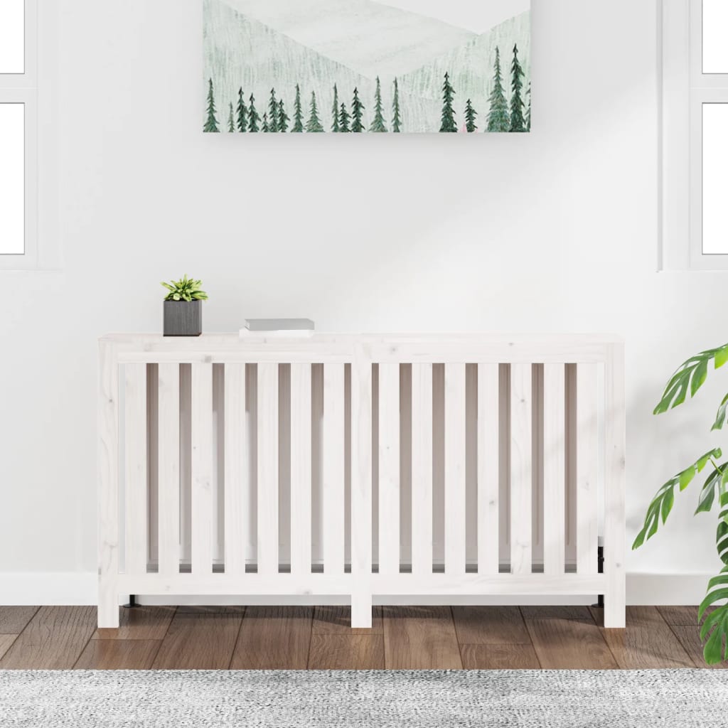 Construction de radiatorom vidaxl 153x19x84 cm en pin solide blanc