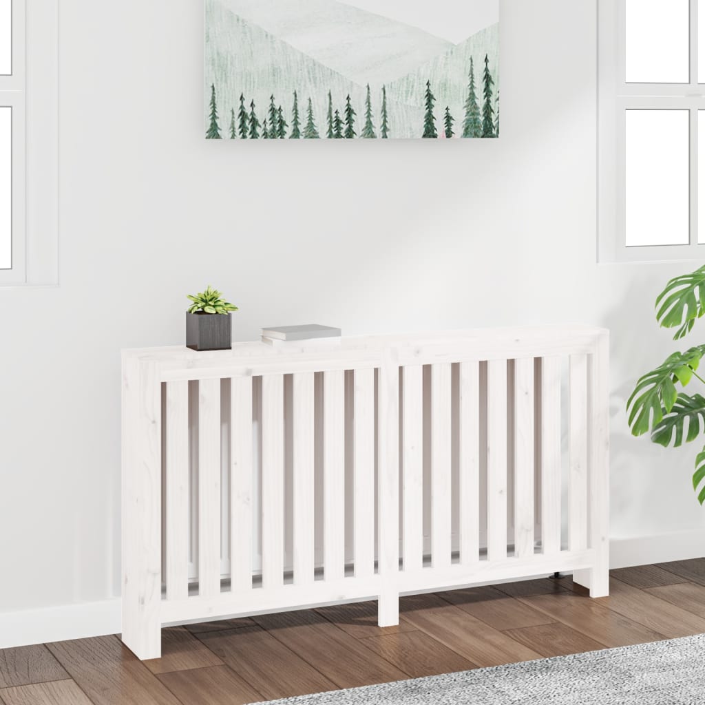 Construction de radiatorom vidaxl 153x19x84 cm en pin solide blanc