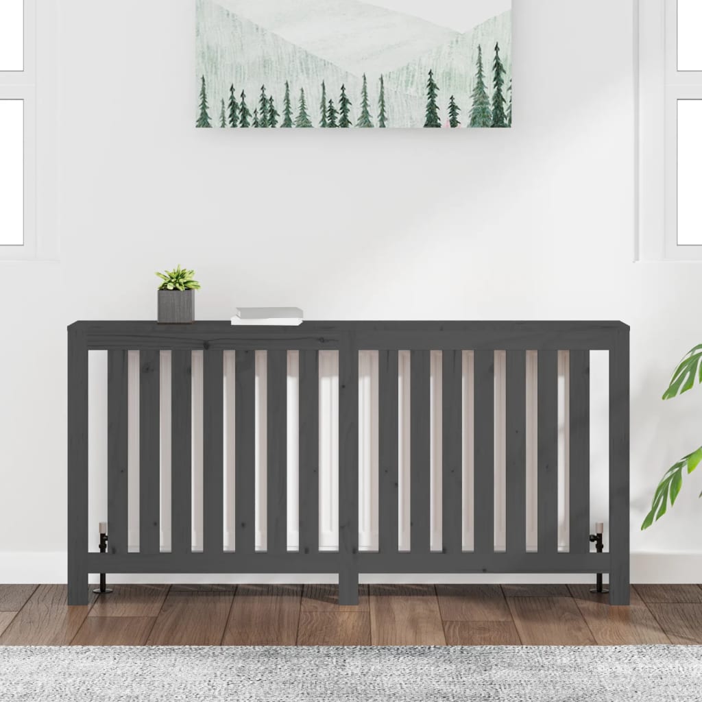 Construction de radiatorom de Vidaxl 169x19x84 cm Gris de pin solide