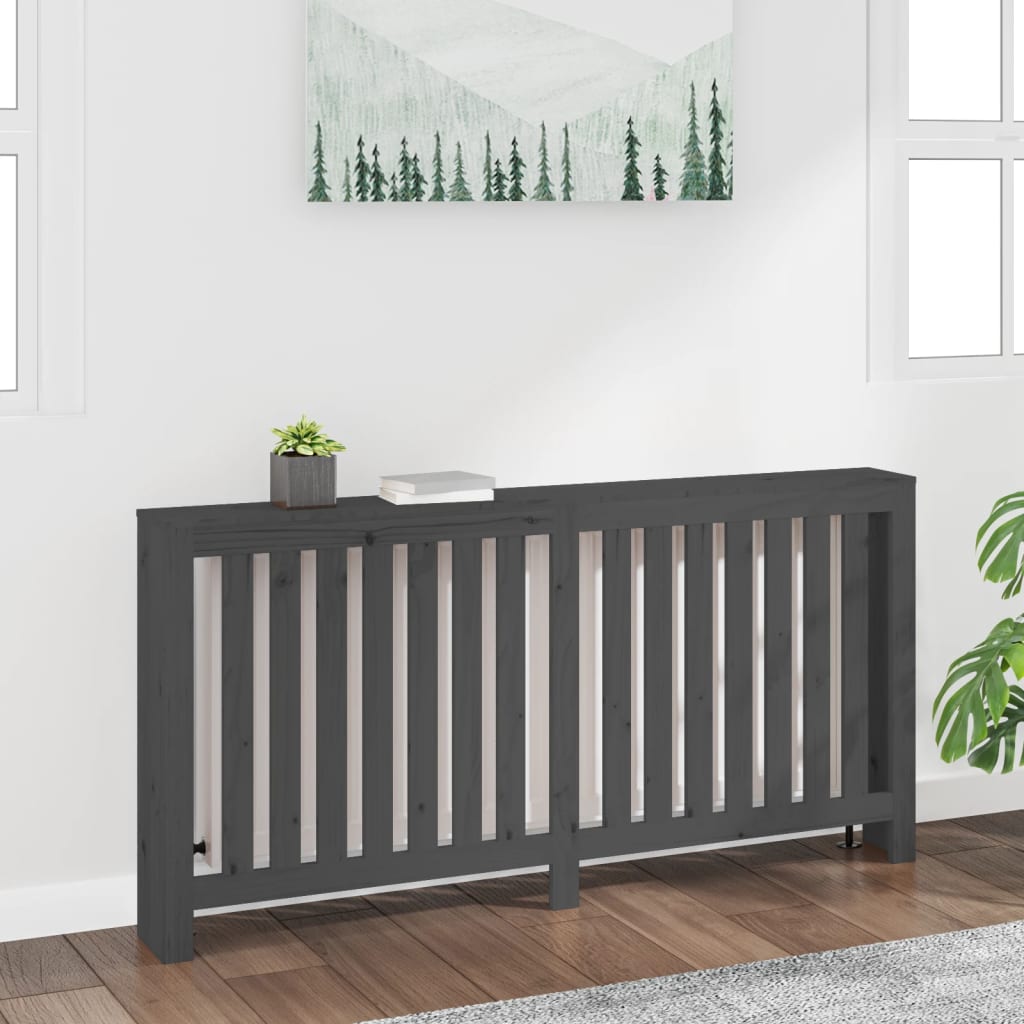 Construction de radiatorom de Vidaxl 169x19x84 cm Gris de pin solide