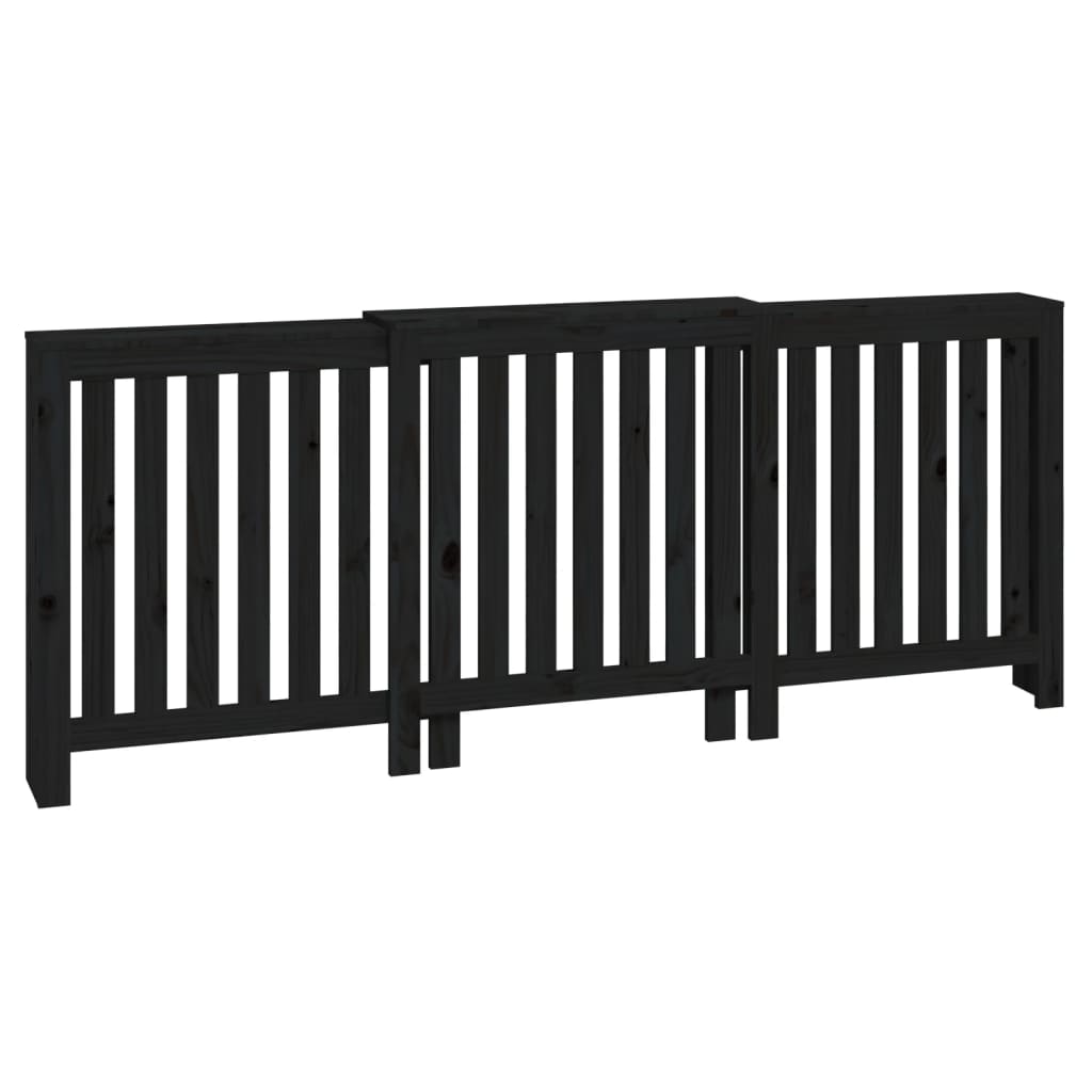Construction de radiatorom vidaxl 210x21x85 cm Bois de pin solide noir