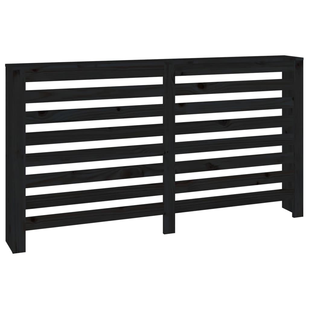 Construction de radiatorom de Vidaxl 153x19x84 cm Bois de pin massif noir