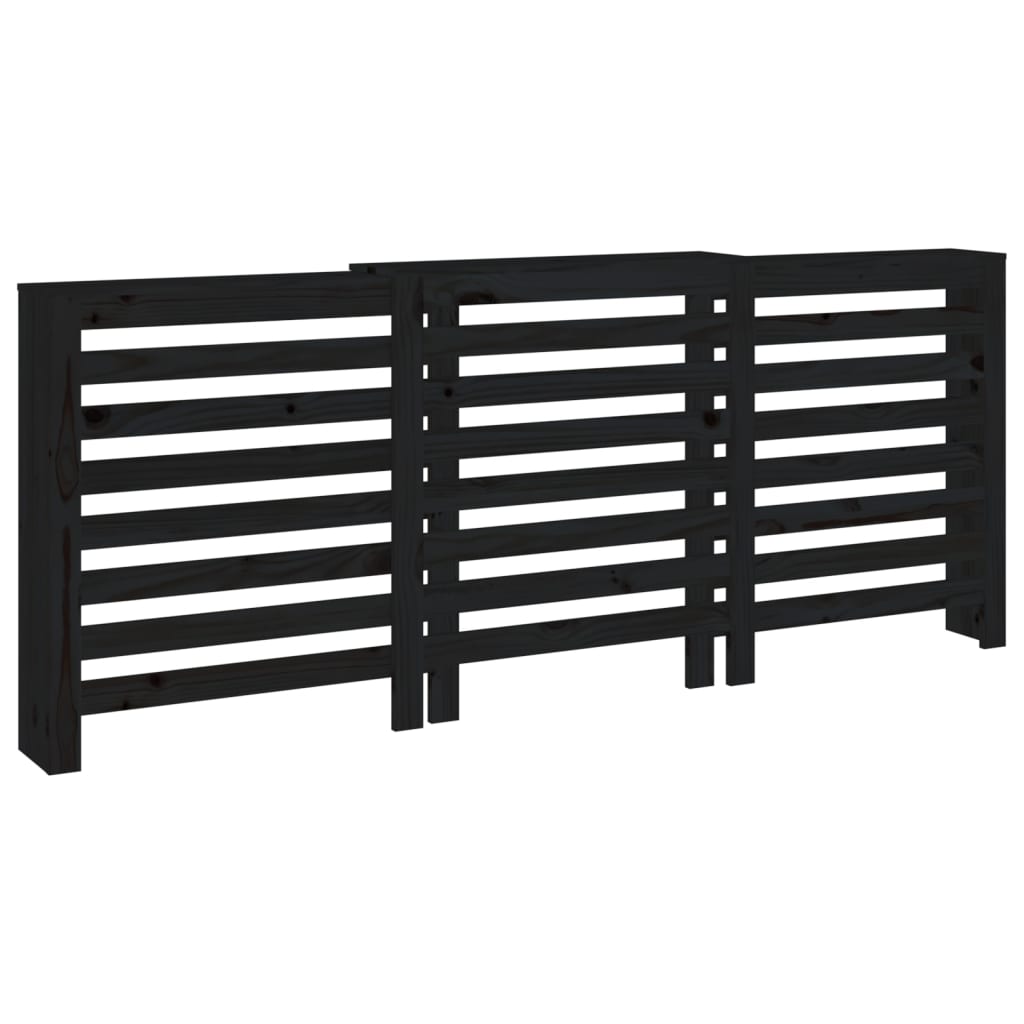 Construction de radiatorom vidaxl 210x21x85 cm Bois de pin solide noir
