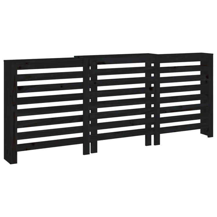 Construction de radiatorom vidaxl 210x21x85 cm Bois de pin solide noir