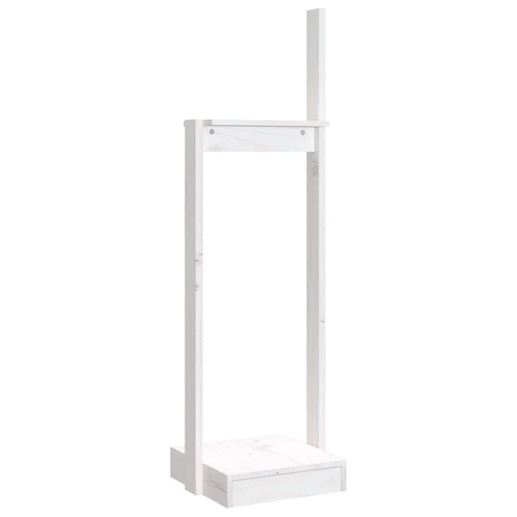 Vidaxl Houtblock Holder 33.5x30x110 cm Pine solide blanc