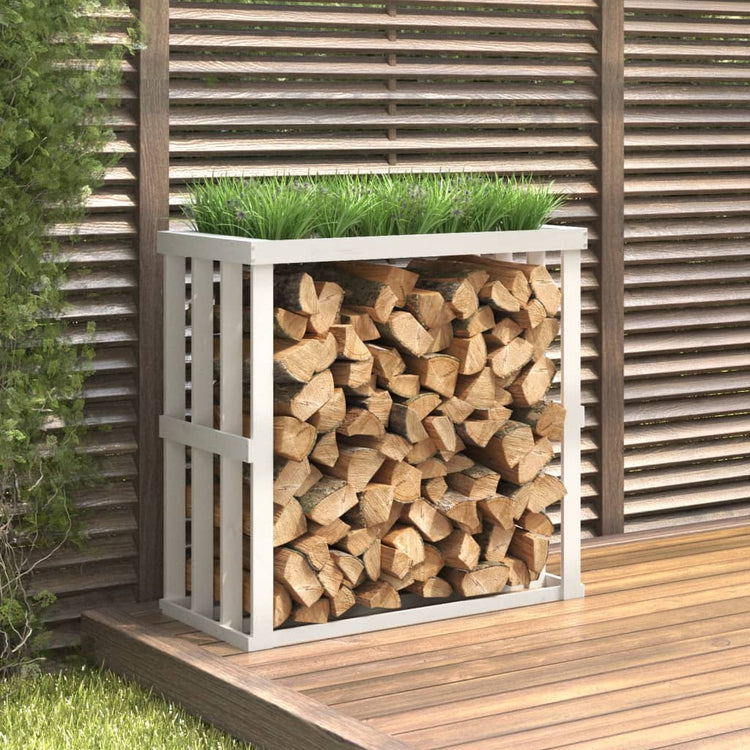 Vidaxx porte-bûches en bois 108x52x106 cm bois de pin massif blanc