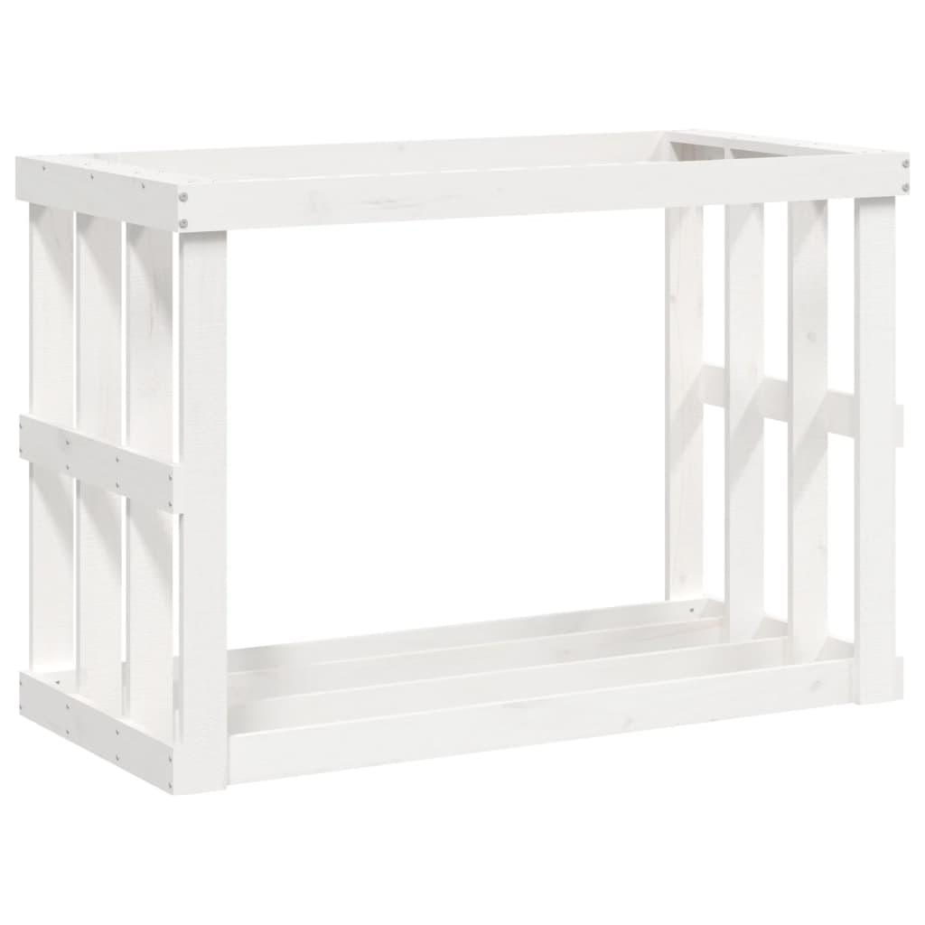 Porte-bloc de bois vidaxl 108x52x74 cm en pin massif blanc