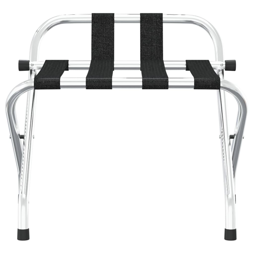 Rack à bagages Vidaxl avec dossier 56x39x52 cm de couleur argentée