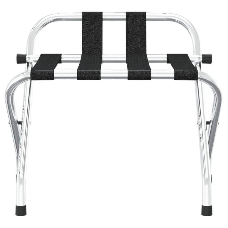 Rack à bagages Vidaxl avec dossier 56x39x52 cm de couleur argentée