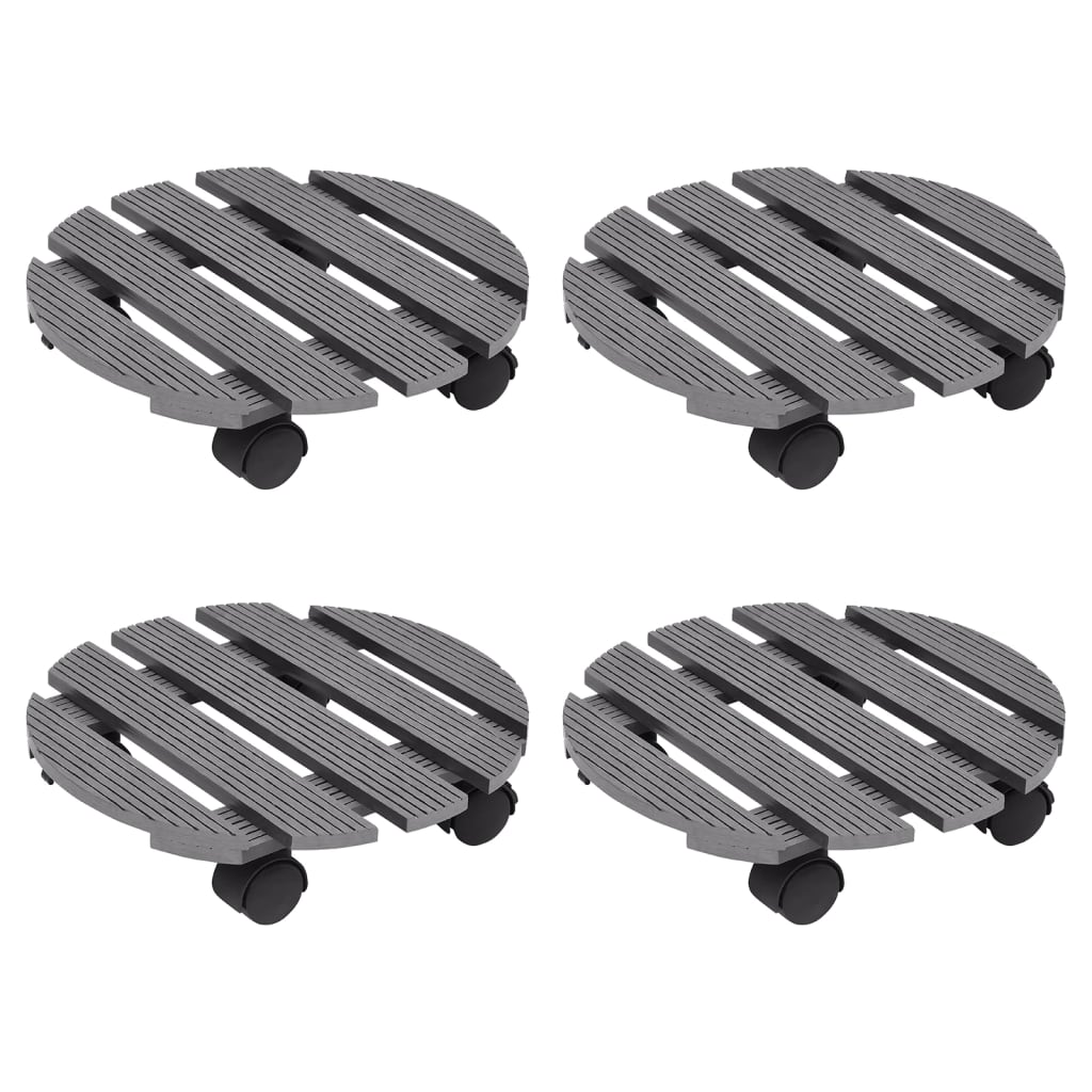 Vidaxl Plant Trolleys 4 PCS Ø30x7,5 cm HKC Gray