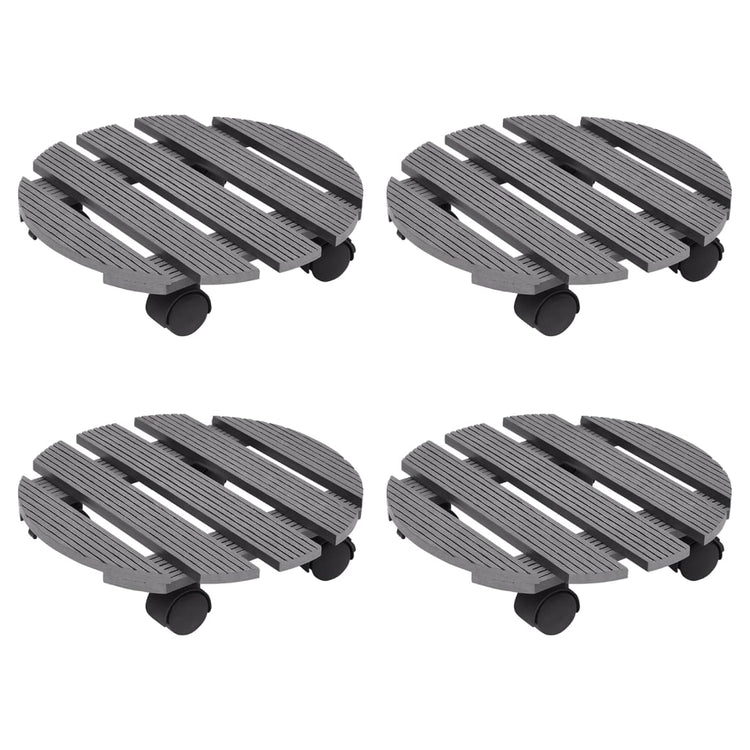 Vidaxl Plant Trolleys 4 PCS Ø30x7,5 cm HKC Gray