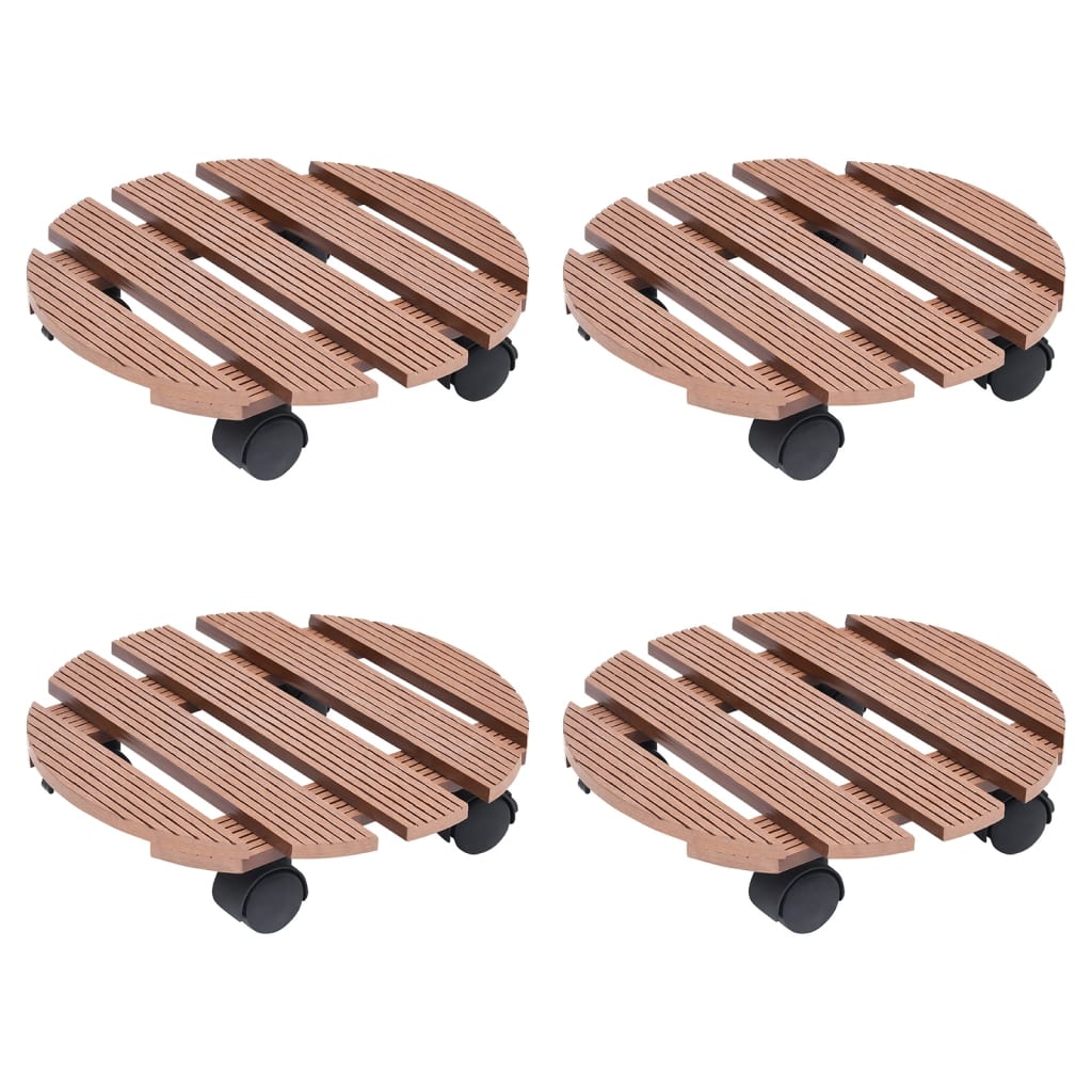 Vidaxl Plant Trolleys 4 PCS Ø30x7,5 cm HKC Brown