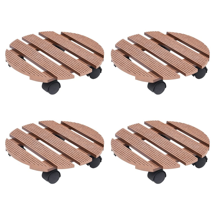 Vidaxl Plant Trolleys 4 PCS Ø30x7,5 cm HKC Brown