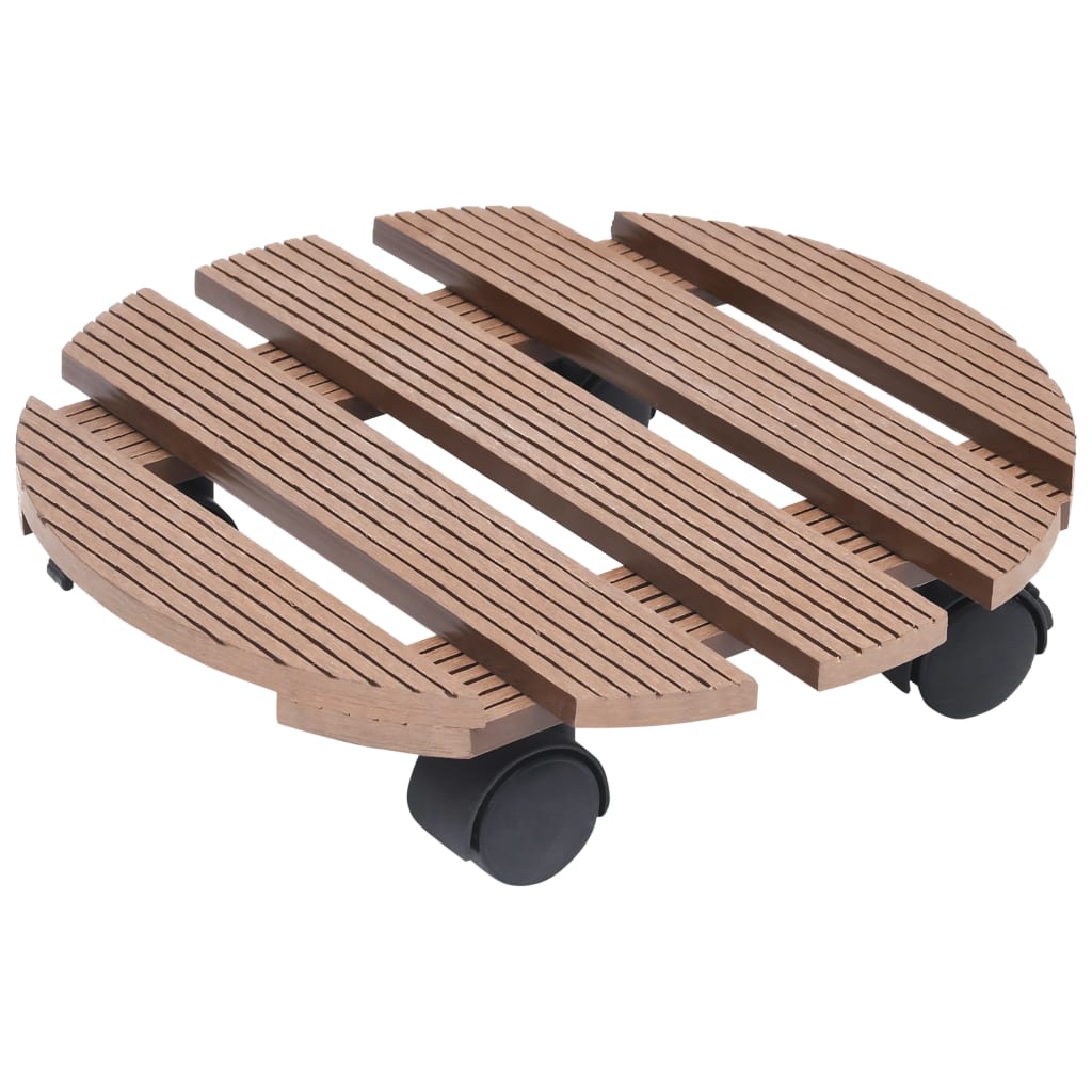 Vidaxl Plant Trolleys 4 PCS Ø30x7,5 cm HKC Brown