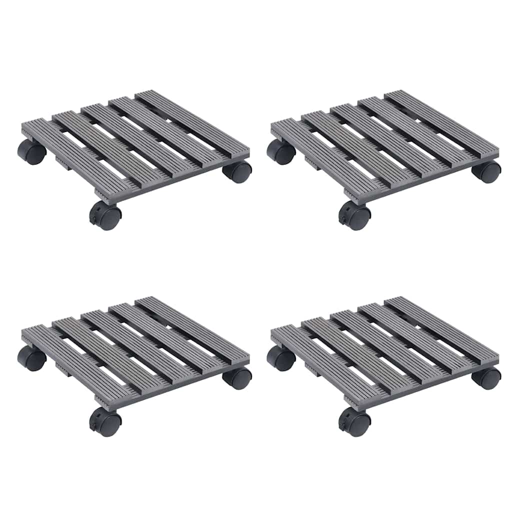 Vidaxl Plant Trolleys 4 ST 30x30x7,5 cm HKC Gray