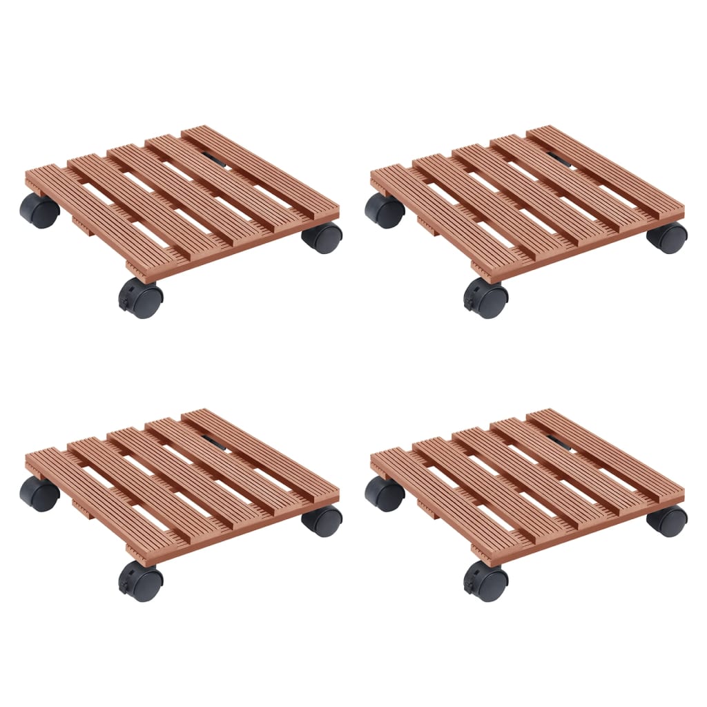 Vidaxl Plant Trolleys 4 ST 30x30x7,5 cm HKC Brown