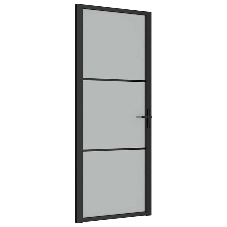 Vidaxl Porte intérieure 83x201,5 cm en verre Matt et en aluminium noir