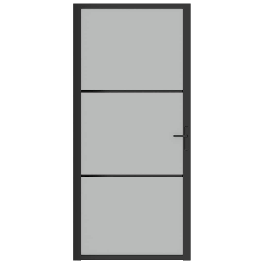 Vidaxl Porte intérieure 93x201,5 cm Verre Matt et aluminium noir