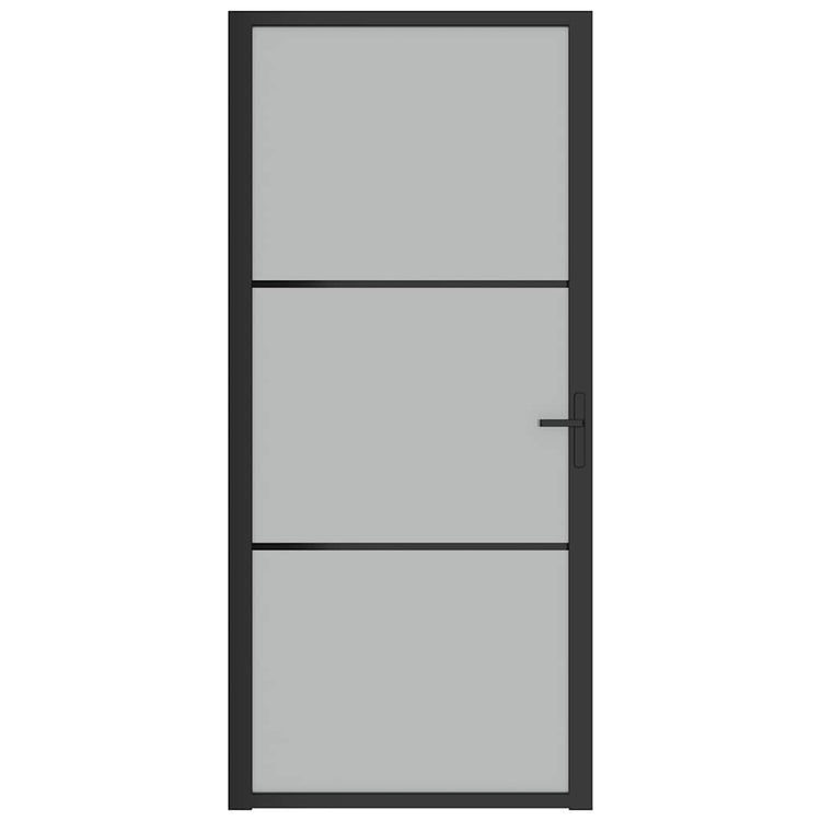 Vidaxl Porte intérieure 93x201,5 cm Verre Matt et aluminium noir