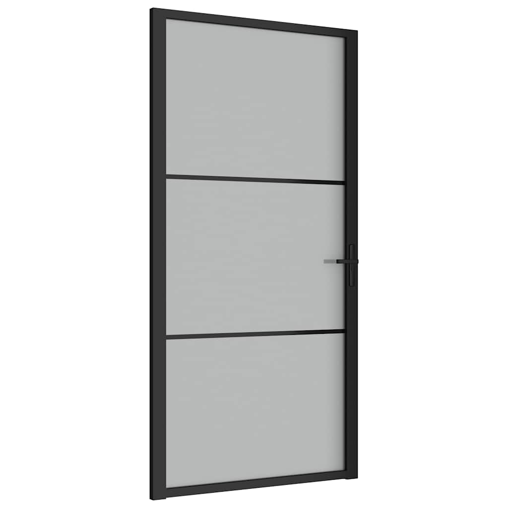 Vidaxl Porte intérieure 102.5x201,5 cm en verre Matt et en aluminium noir