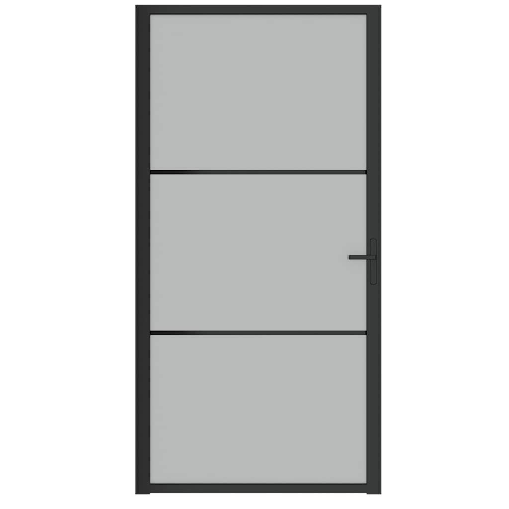 Vidaxl Porte intérieure 102.5x201,5 cm en verre Matt et en aluminium noir