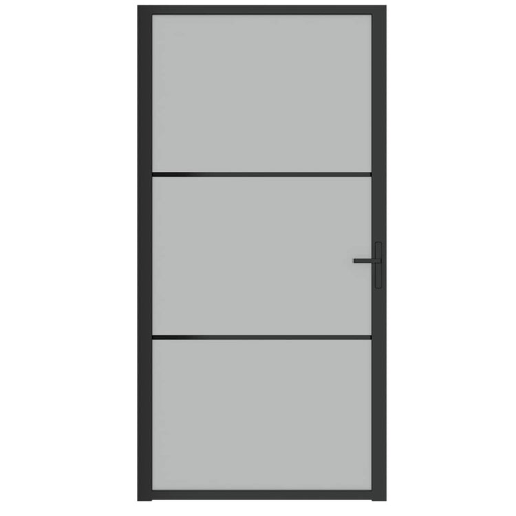 Vidaxl Porte intérieure 102.5x201,5 cm en verre Matt et en aluminium noir