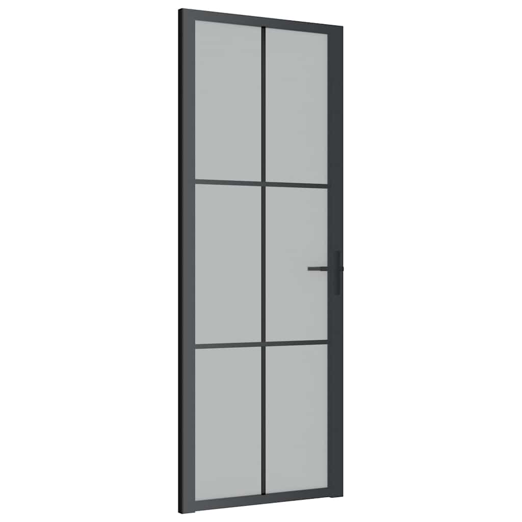 Vidaxl Porte intérieure 76x201,5 cm Verre Matt et aluminium noir