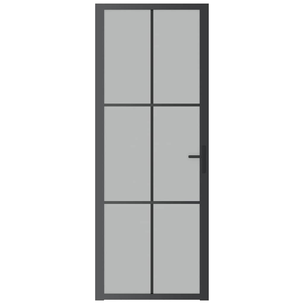 Vidaxl Porte intérieure 76x201,5 cm Verre Matt et aluminium noir