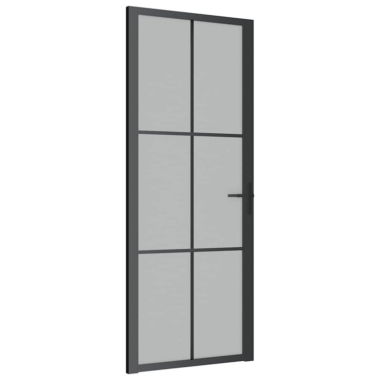 Vidaxl Porte intérieure 83x201,5 cm en verre Matt et en aluminium noir