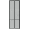 Vidaxl Porte intérieure 83x201,5 cm en verre Matt et en aluminium noir