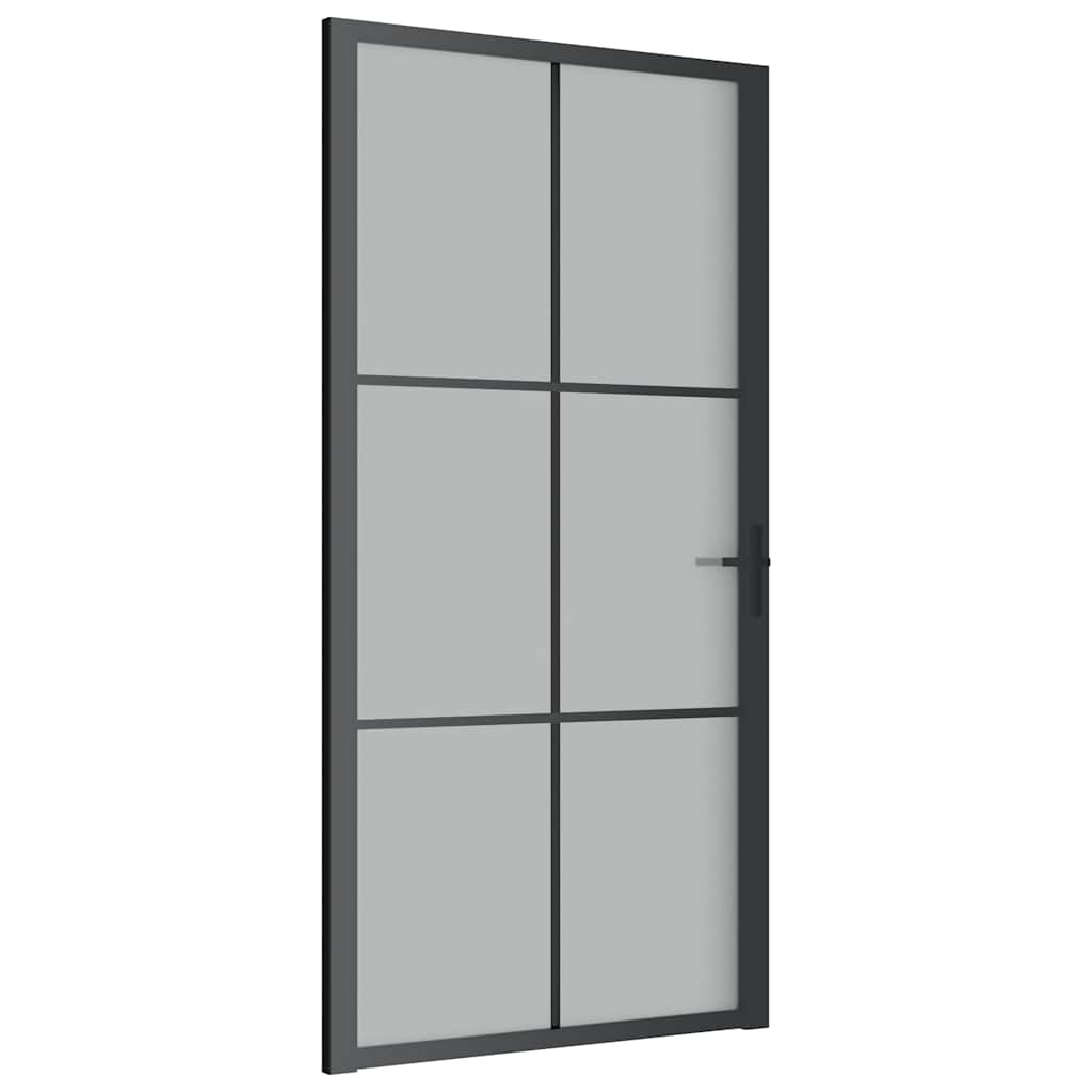 Vidaxl Porte intérieure 102.5x201,5 cm en verre Matt et en aluminium noir