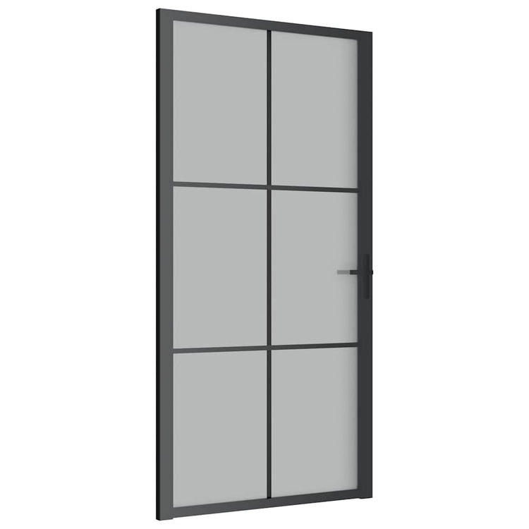 Vidaxl Porte intérieure 102.5x201,5 cm en verre Matt et en aluminium noir