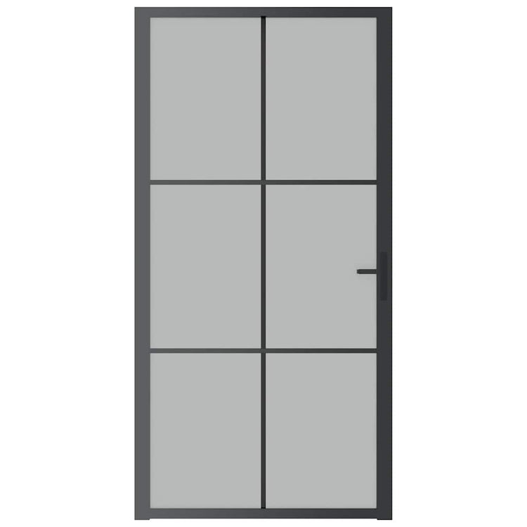 Vidaxl Porte intérieure 102.5x201,5 cm en verre Matt et en aluminium noir