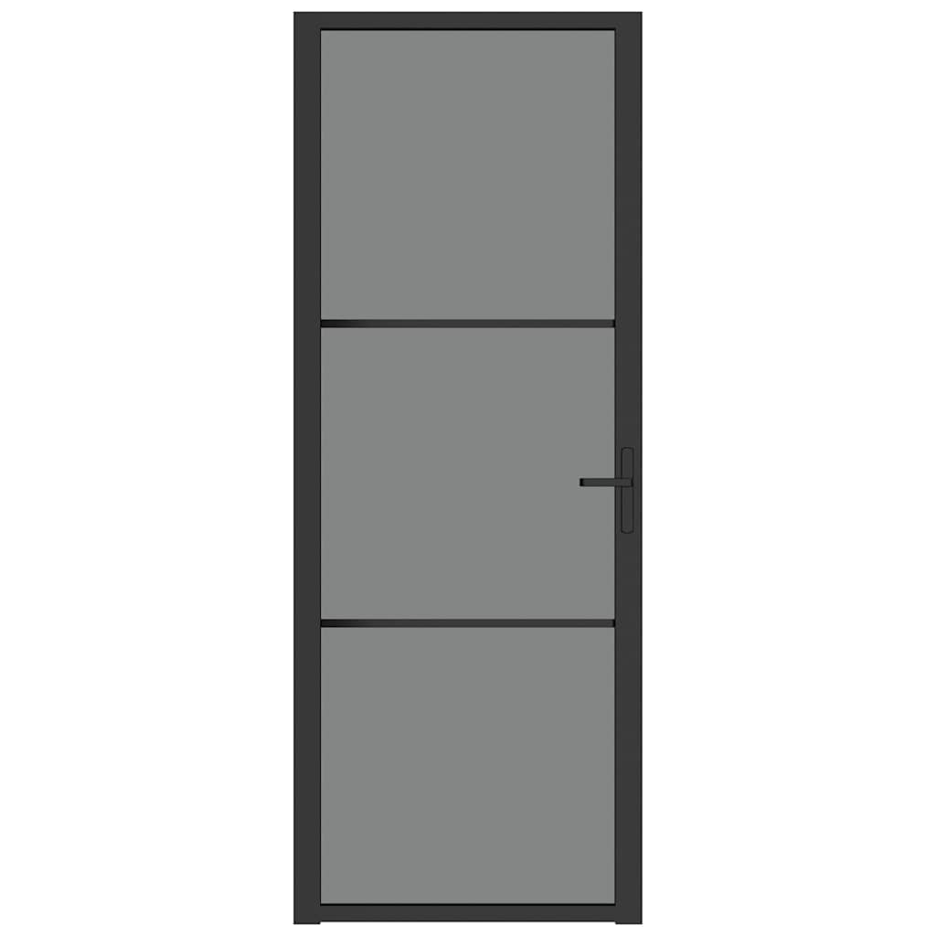 Vidaxl Porte intérieure 76x201.5 cm Verre ESG et noir en aluminium