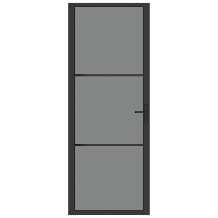 Vidaxl Porte intérieure 76x201.5 cm Verre ESG et noir en aluminium
