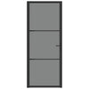Vidaxl Porte intérieure 83x201,5 cm Verre ESG et noir en aluminium