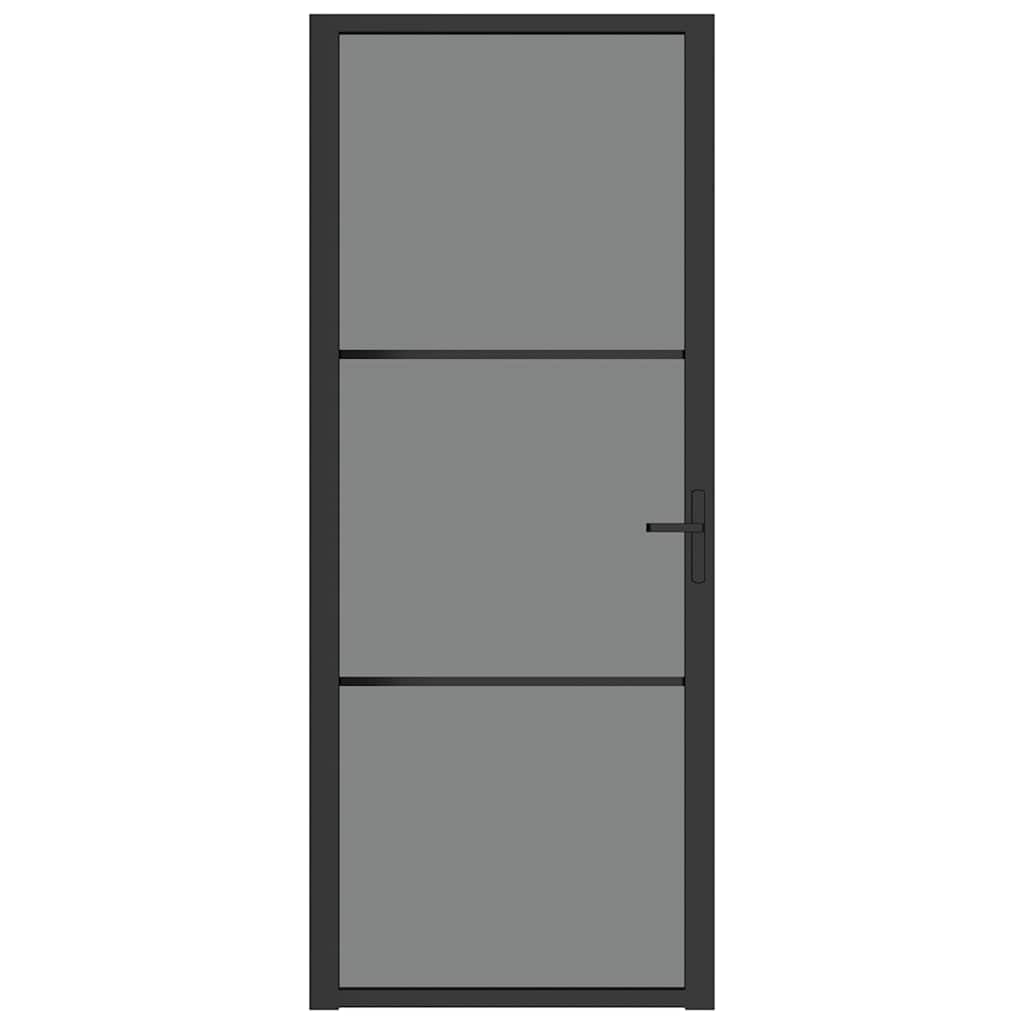 Vidaxl Porte intérieure 83x201,5 cm Verre ESG et noir en aluminium