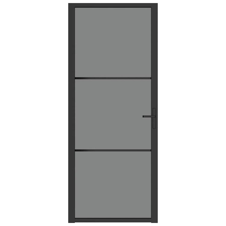 Vidaxl Porte intérieure 83x201,5 cm Verre ESG et noir en aluminium