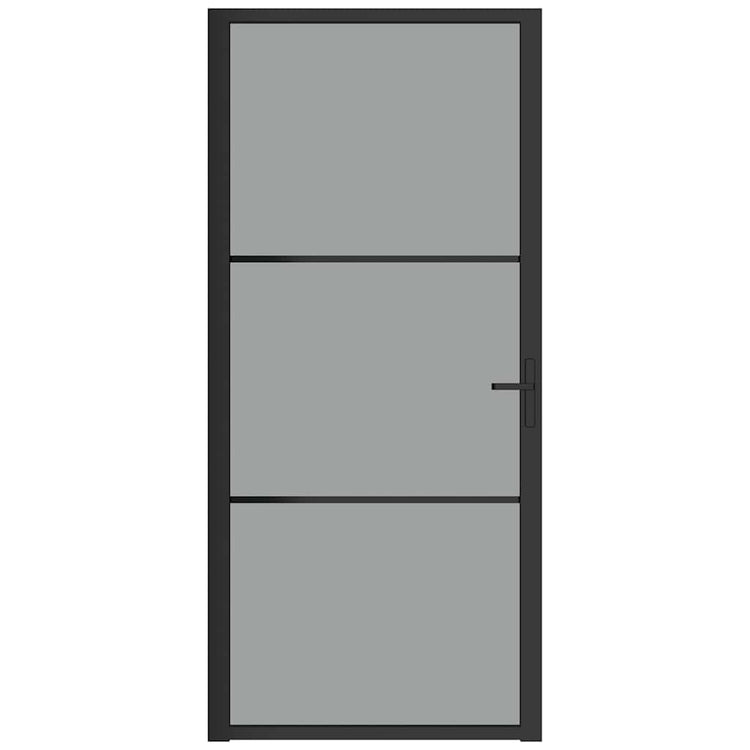 Vidaxl Porte intérieure 93x201.5 cm Verre ESG et noir en aluminium