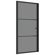 Vidaxl Porte intérieure 102.5x201.5 cm Verre ESG et noir en aluminium - afbeelding 2