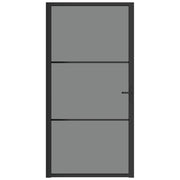 Vidaxl Porte intérieure 102.5x201.5 cm Verre ESG et noir en aluminium - afbeelding 3
