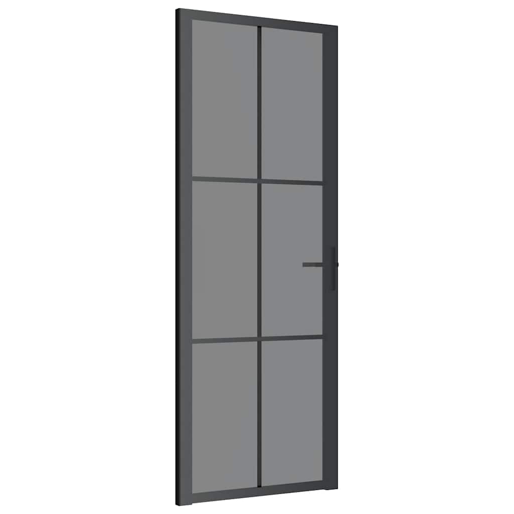 Vidaxl Porte intérieure 76x201.5 cm Verre ESG et noir en aluminium