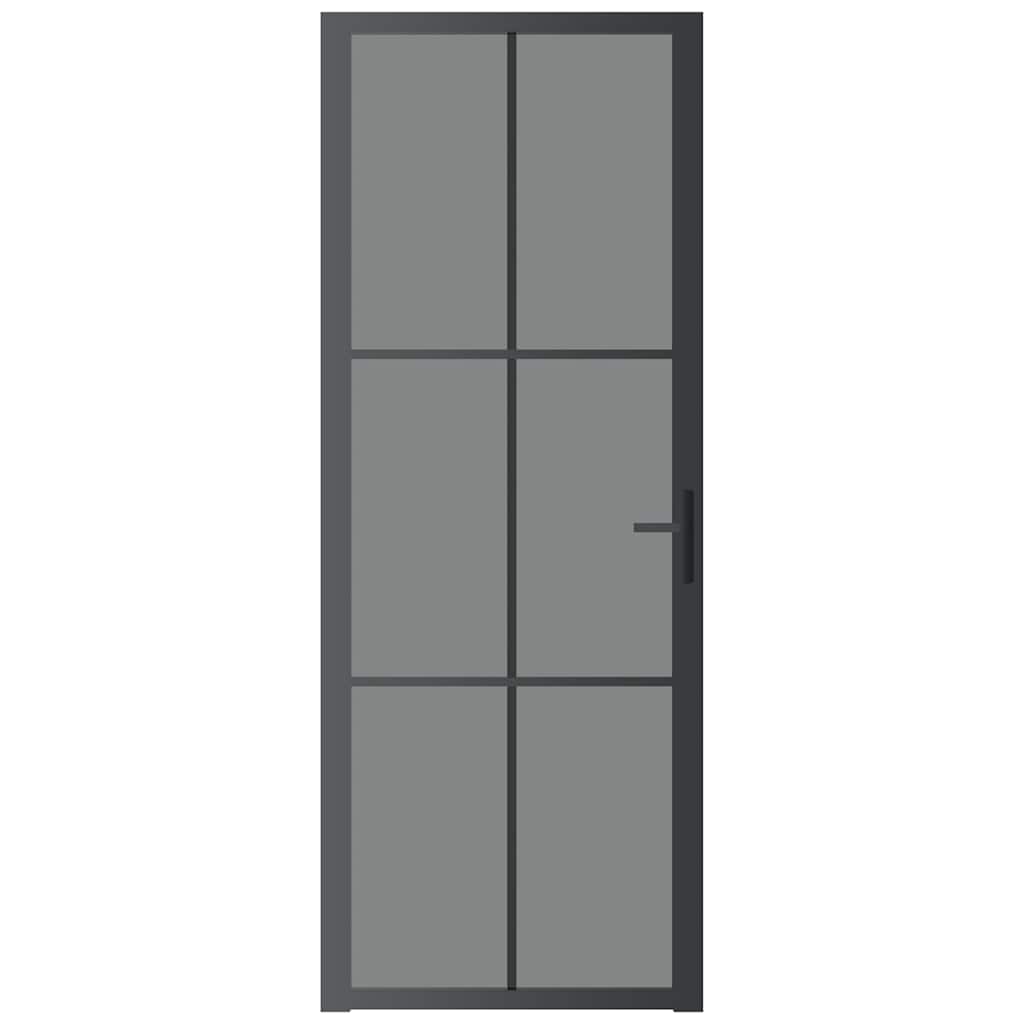 Vidaxl Porte intérieure 76x201.5 cm Verre ESG et noir en aluminium